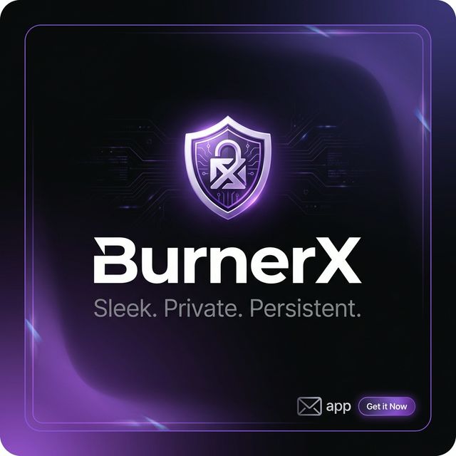 BurnerX temporary email app preview